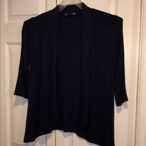 Navy blue with no buttons shrug